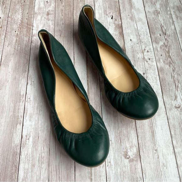 J. Crew ballet flats hunter green size 8